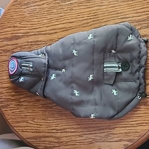 LuvGear reversible gray moose print/ Flannel print dog jacket size small.